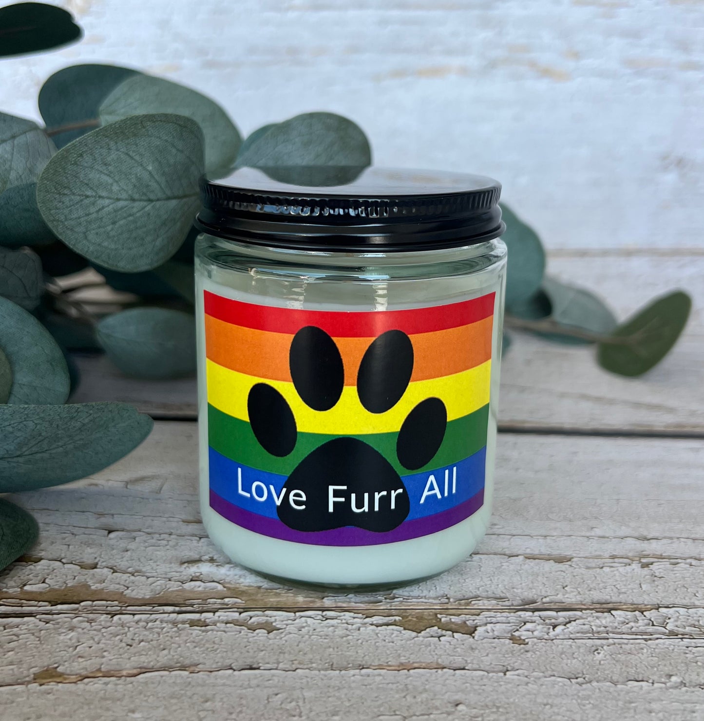 Dog themed coconut soy candle - hand poured