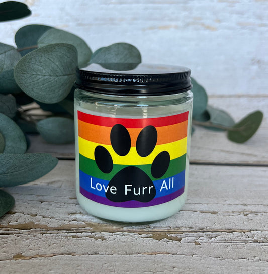 Dog themed coconut soy candle - hand poured