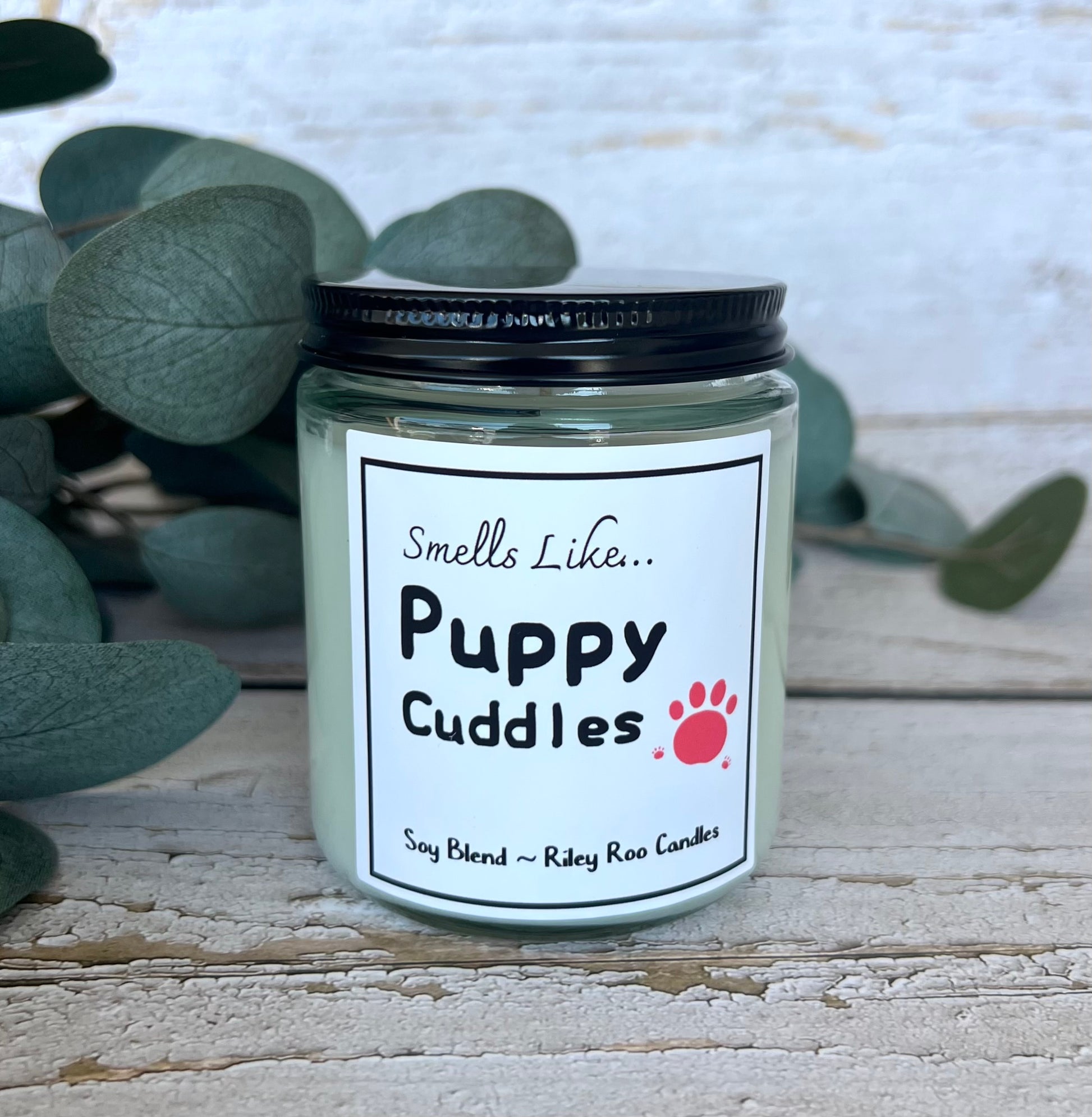 Dog themed coconut soy candle - hand poured