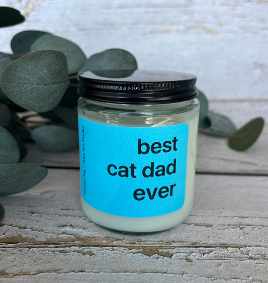 Cat themed soy candle - hand poured