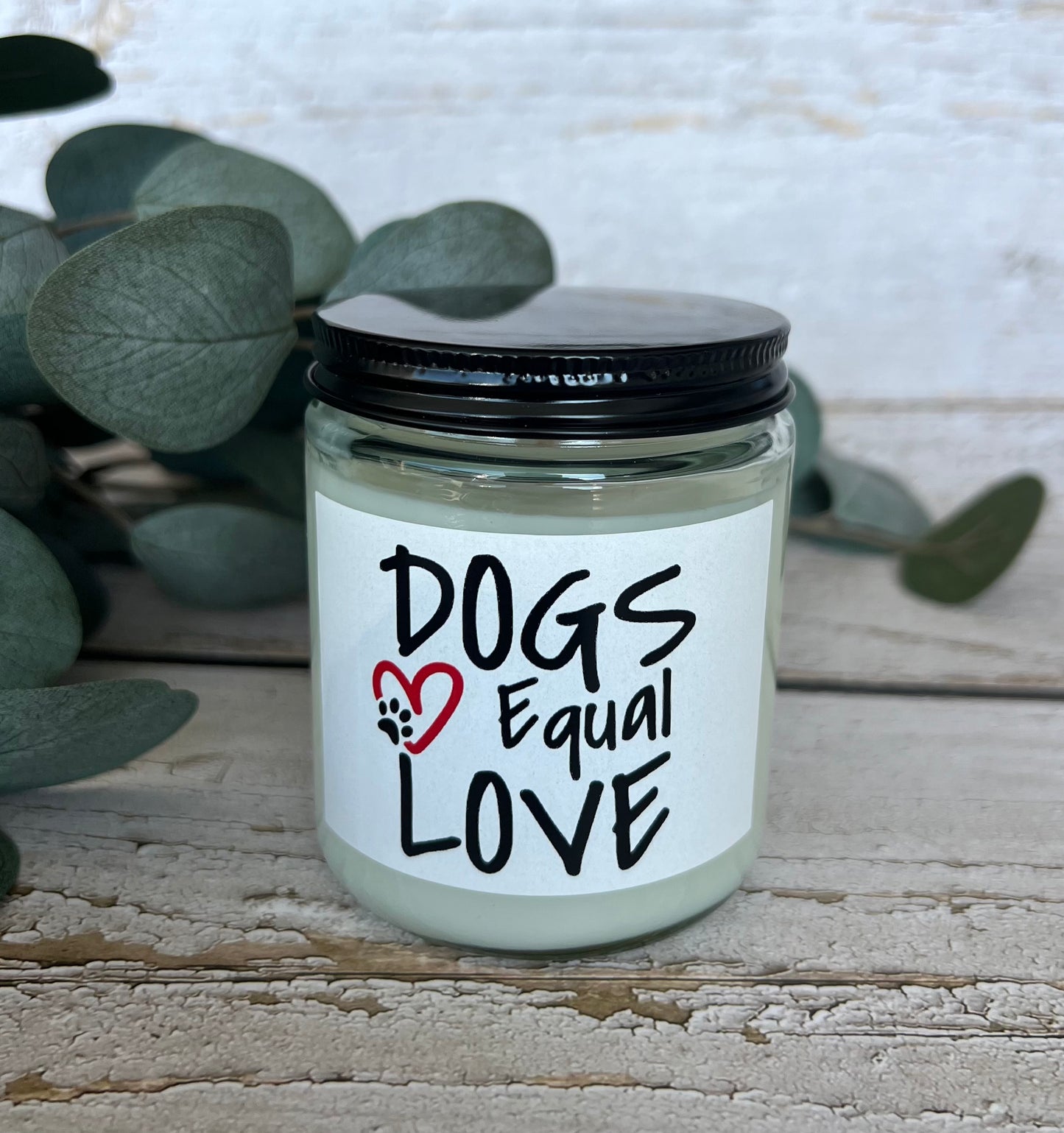 Dog themed coconut soy candle - hand poured