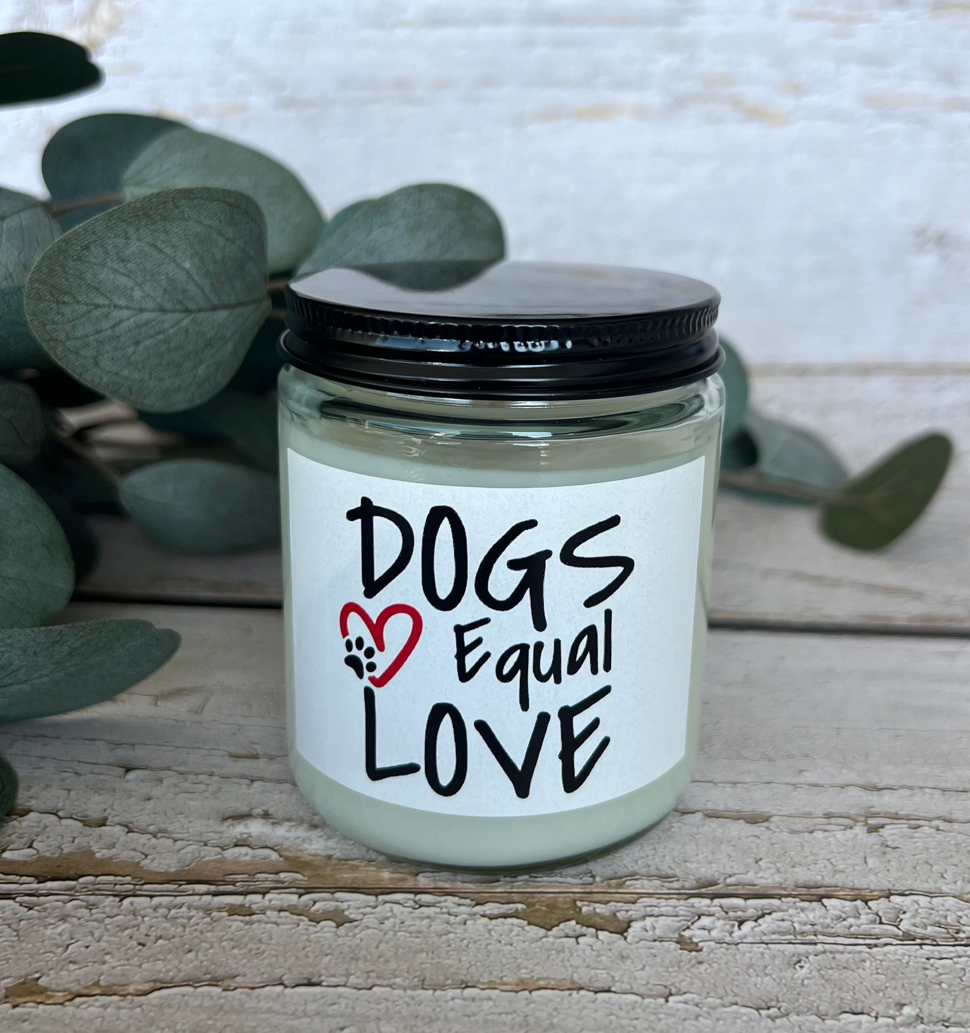 Dog themed coconut soy candle - hand poured