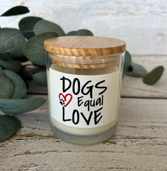 Dog themed coconut soy candle - hand poured