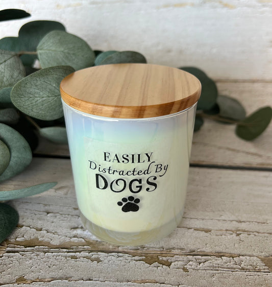 Easily Distracted by Dogs 10oz Iridescent Candle - Coconut soy