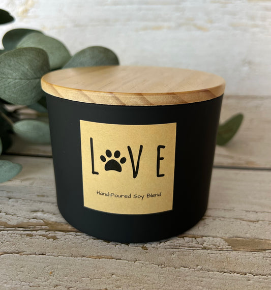 Dog themed coconut soy candle - hand poured