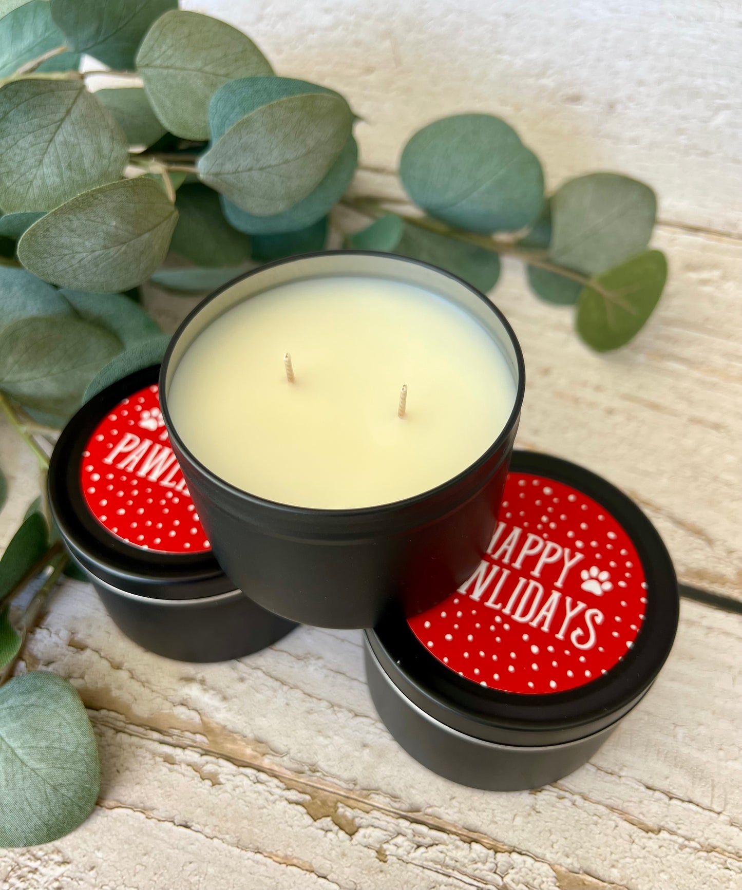 Happy Pawlidays 8oz Tin - Pet Themed Soy Candle