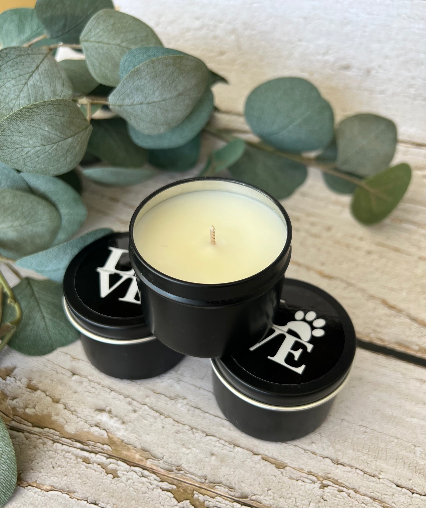 Pet Fundraiser Mini Tin 4oz- Pet Themed Soy Candle 4oz