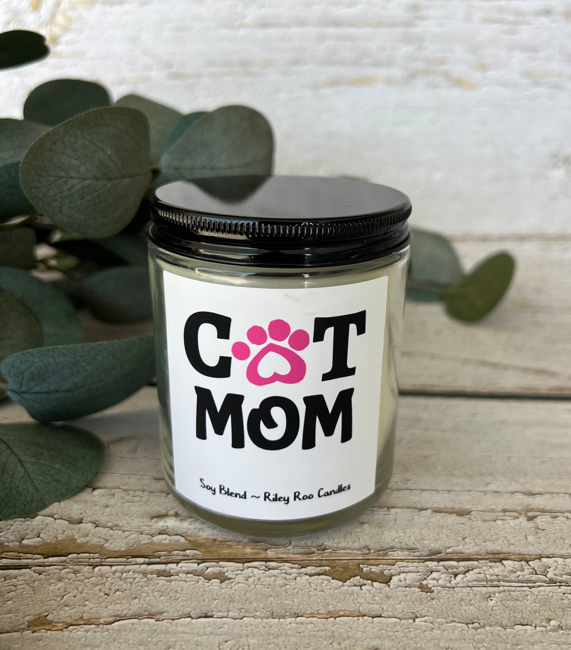 Cat themed coconut soy candle - hand poured
