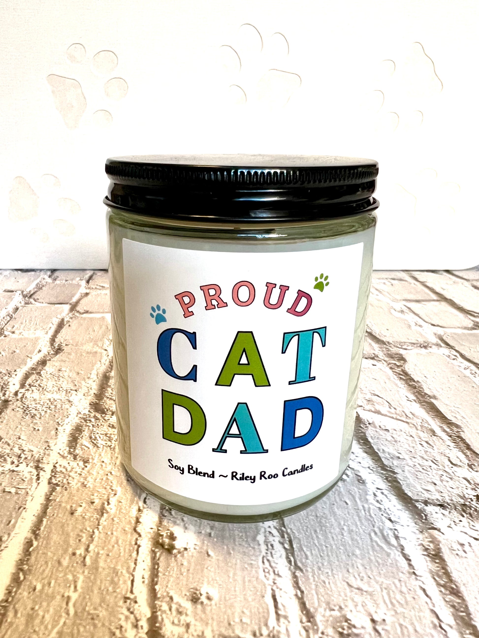 Cat themed coconut soy candle - hand poured