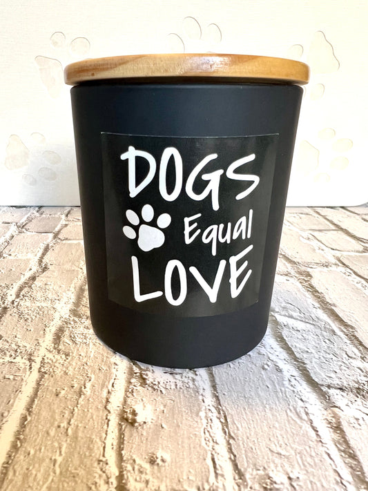 Dog themed coconut soy candle - hand poured