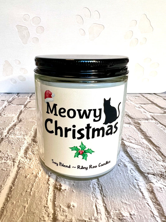Cat themed coconut soy candle - hand poured