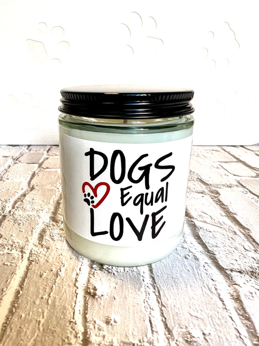 dog themed coconut soy candle - hand poured