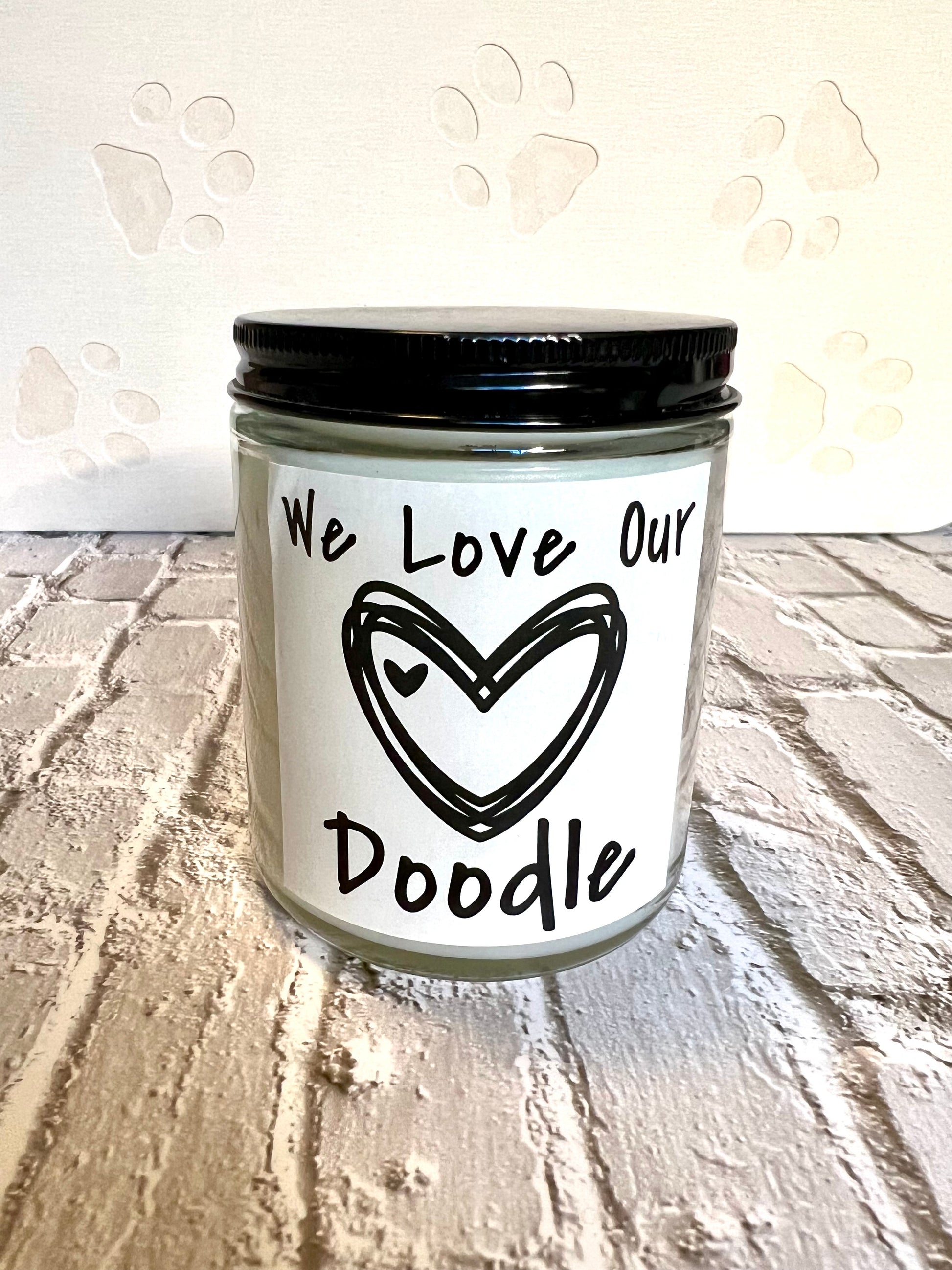 Dog themed coconut soy candle - hand poured