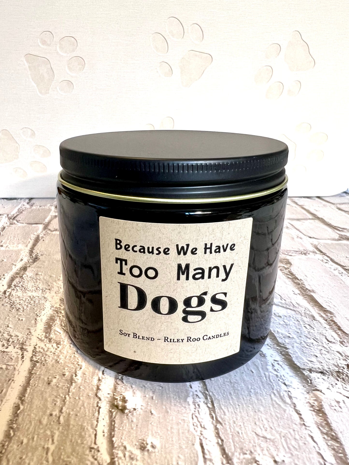 Dog themed coconut soy candle - hand poured