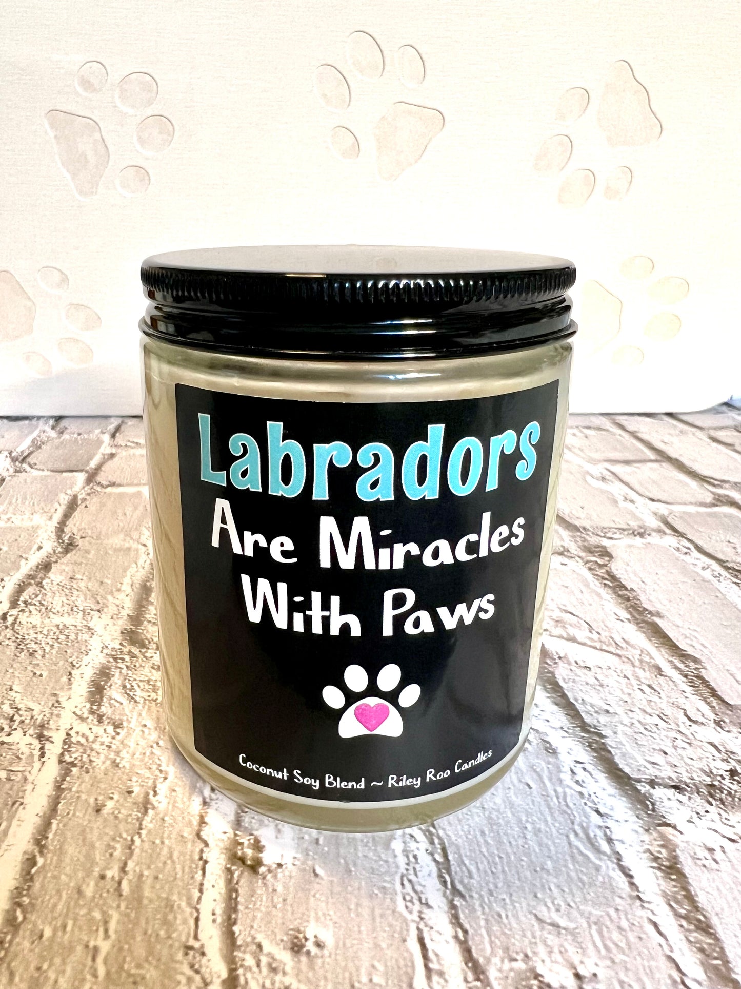 Dog themed coconut soy candle - hand poured