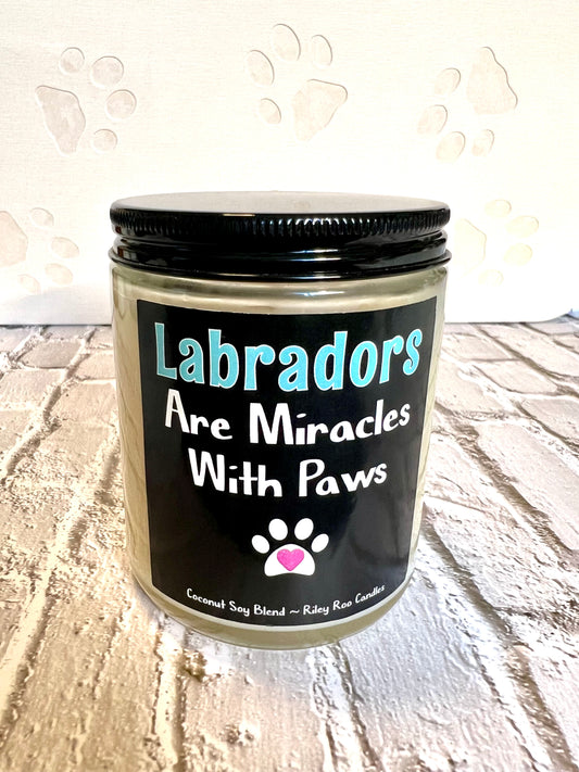Dog themed coconut soy candle - hand poured