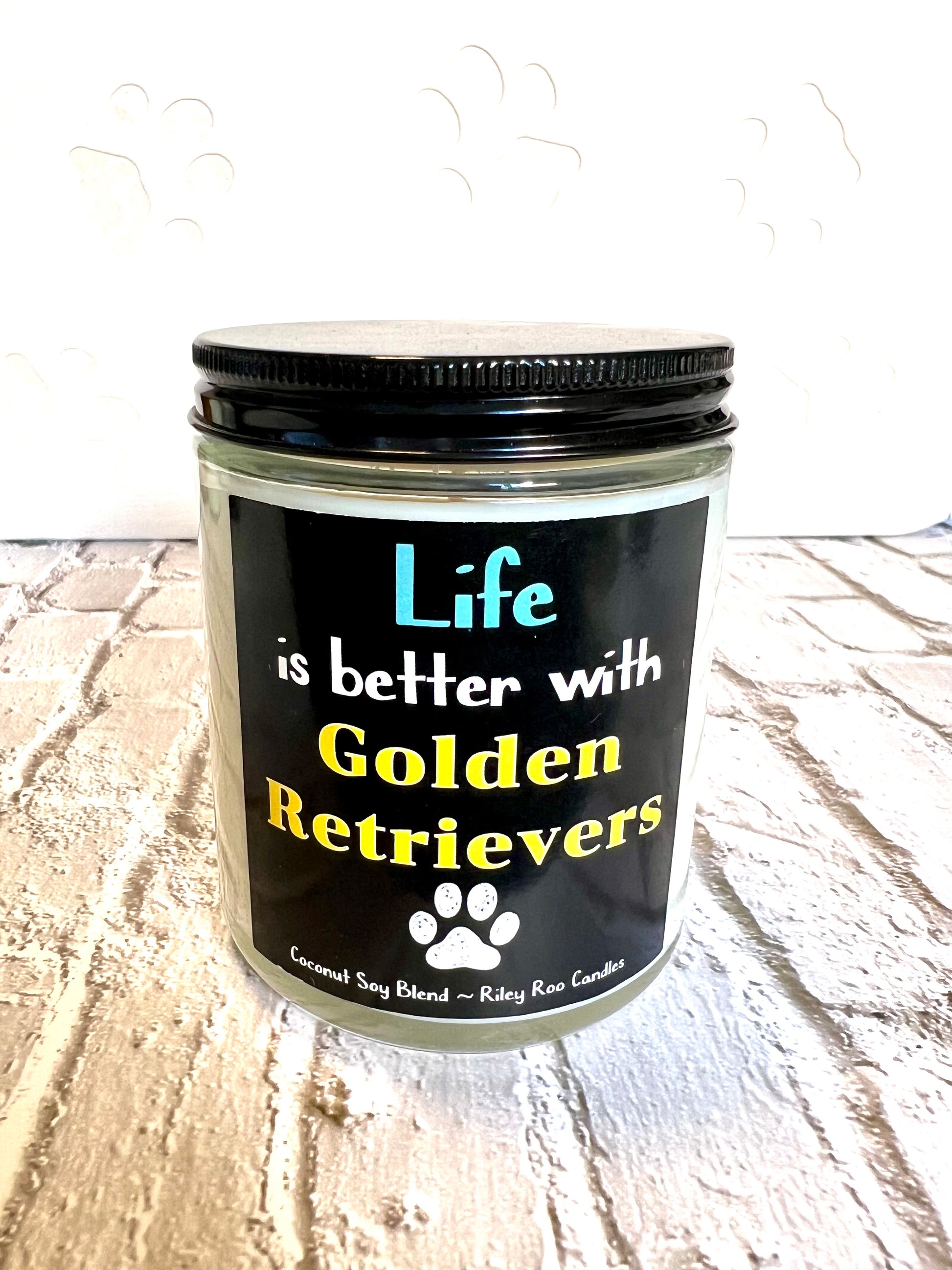 Dog themed coconut soy candle - hand poured